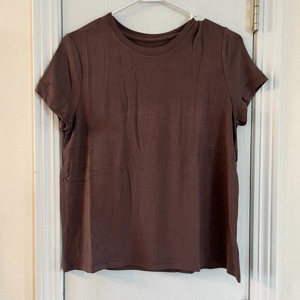 Brown A New Day Brushed Knit Tee